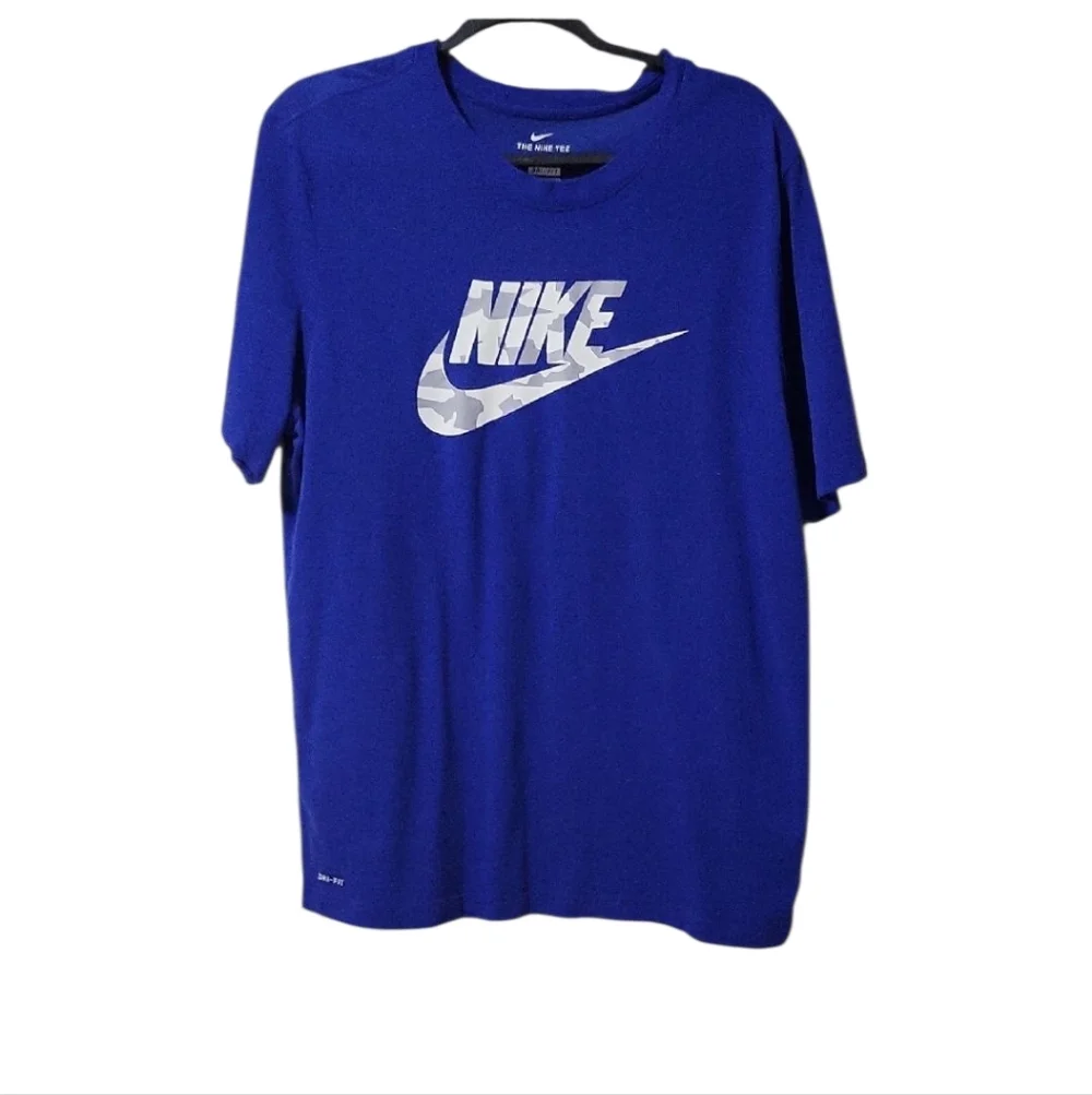 Nike Mens Dri-Fit Blue Short Sleeve Tee Large